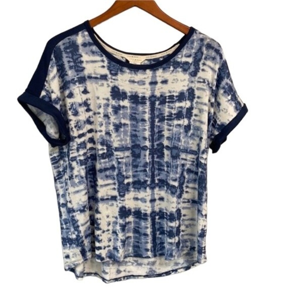 Lucky Brand Tie Dye Rolled Short Sleeve Soft Top Tee Stretchy Comfy Colorful